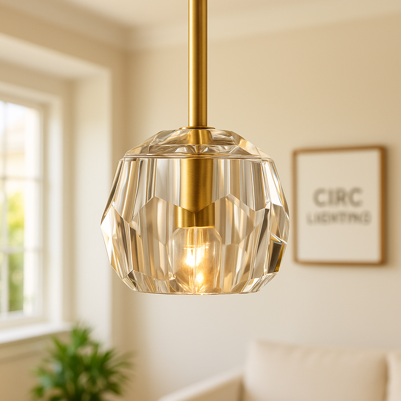 Boule De Cristal Clear Glass Rod Pendant