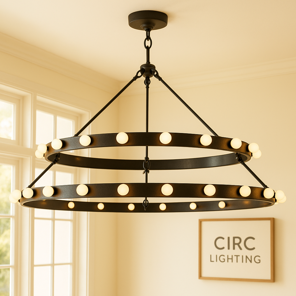 Vitoria Round Two Tiered Chandelier 48"