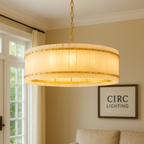 San Marco Alabaster Round Chandelier 48"