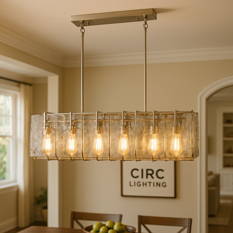 Lattice Clear Glass Rectangular Chandelier 49"