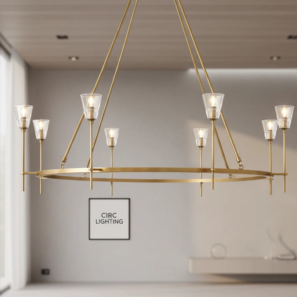 Torche De Verre Round Chandelier 58"