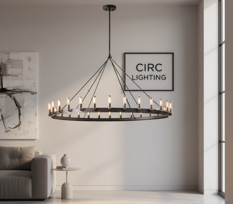 Camino Round Outdoor Chandelier 50"