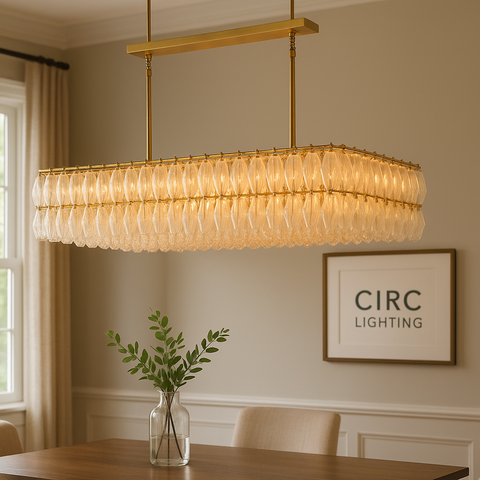 Chiara Clear Glass Rectangular Chandelier 54"