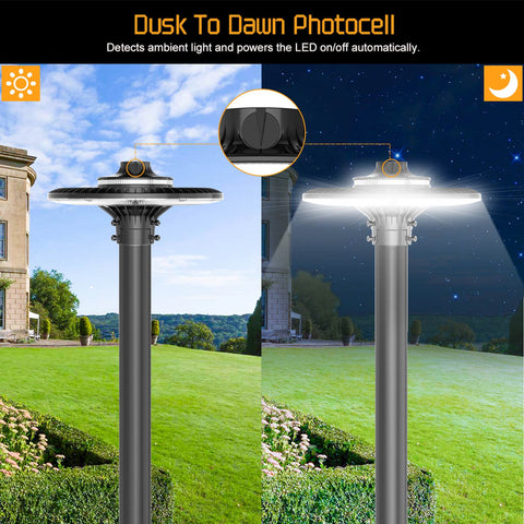 LED Circular Area Light | 60W to 200W | 5000K & CCT Tunable | External Photocell