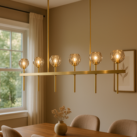 Boule De Cristal Smoke Glass Double Linear Chandelier 60"