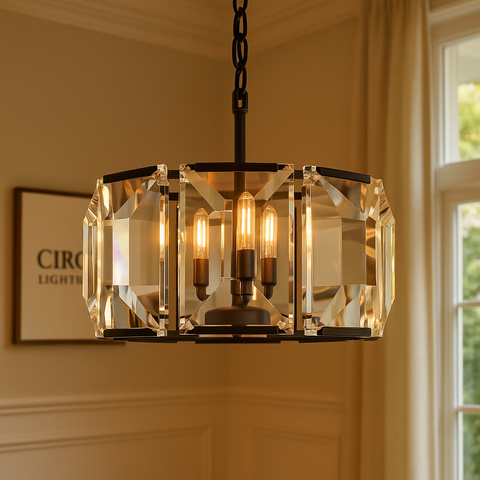 Harlow Crystal Round Chandelier 19"