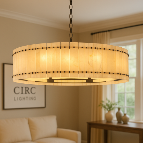 San Marco Alabaster Round Chandelier 60"