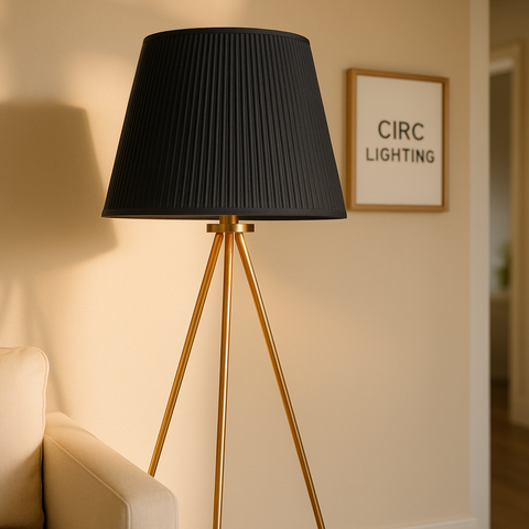 Reed Pleated Silk Shade Floor Lamp