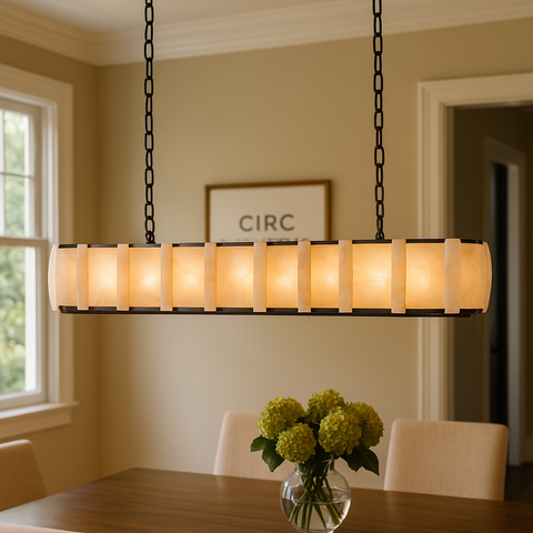 Harlow Calcite Rectangular Chandelier 62"