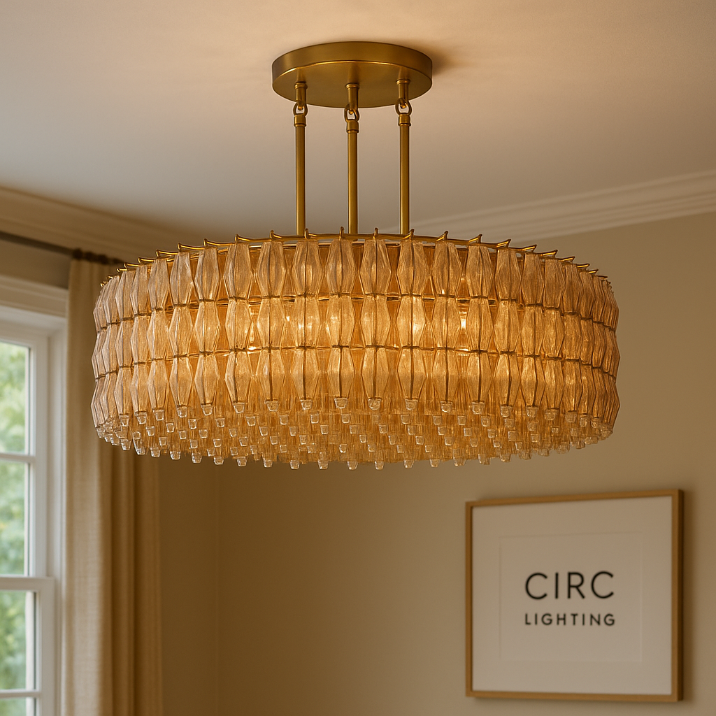 Chiara Smoke Glass Round Chandelier 62"