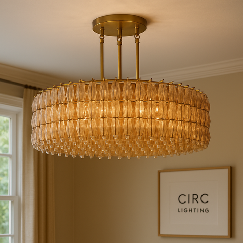 Chiara Smoke Glass Round Chandelier 62"