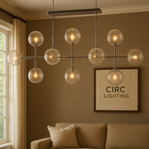 Glass Globe Mobile Linear Chandelier