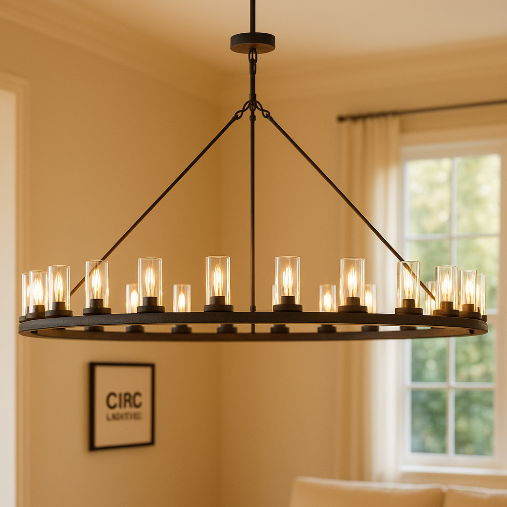 Ondra Round Clear Glass Chandelier 72"