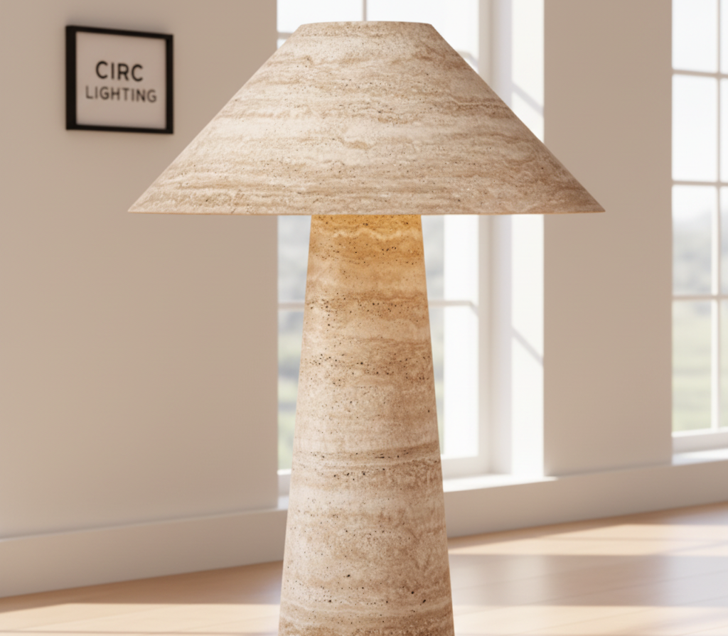 Mycena Round Stone Table Lamp