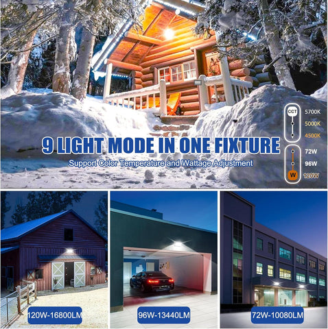 CIRC 120W High-Output LED Wall Pack | Tunable White 4500K-5700K | Commercial Grade Photocell | Weatherproof Glass Lens