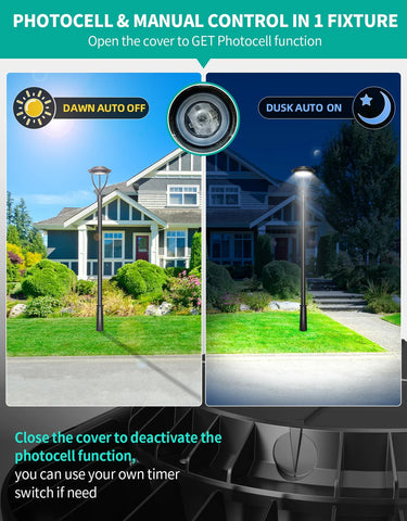 CIRC 90W-150W LED Circular Area Light 150W/120W/90W 5000K 100–277VAC with Built-In Photocell