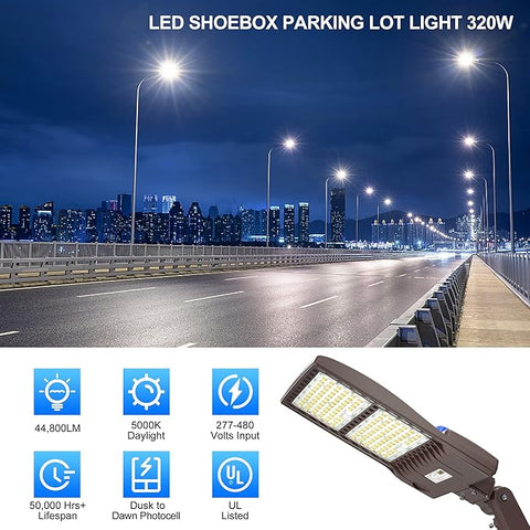 CIRC 240W LED Shoebox Area Light No Bracket Mount