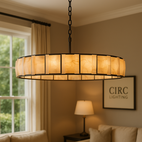 Harlow Calcite Round Chandelier 60"