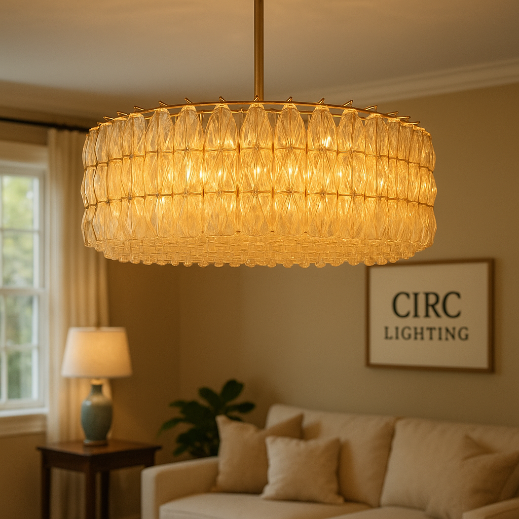 Chiara Smoke Glass Round Chandelier 47"