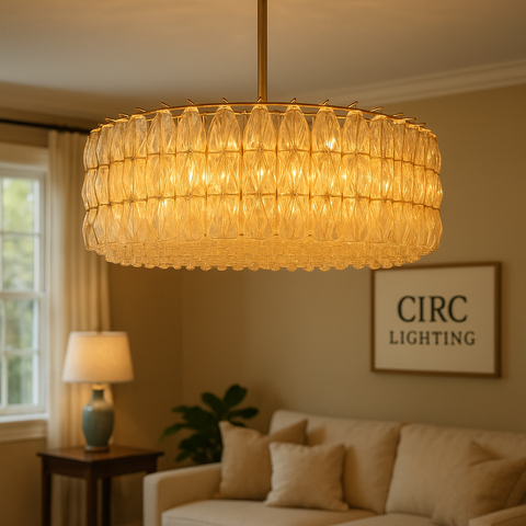 Chiara Smoke Glass Round Chandelier 47"