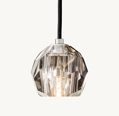 Boule De Cristal Smoke Glass Pendant – Brass Lighting 20W
