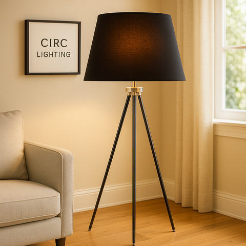 Reed Linen Shade Floor Lamp