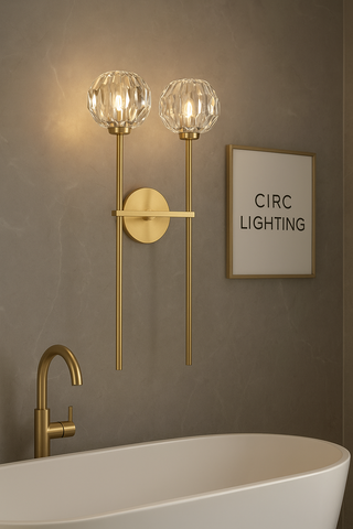 Boule De Cristal Clear Glass Grand Double Sconce