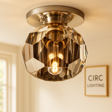 Boule De Cristal Smoke Glass Petite Flushmount