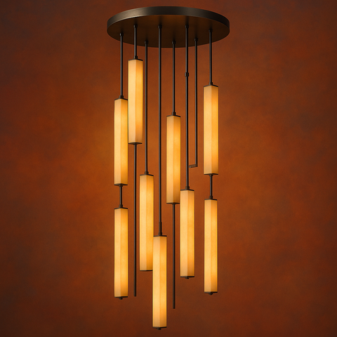 Audubon Alabaster Round Chandelier 24"