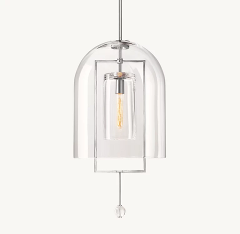 Fulcrum Pendant – Hand-Blown Glass & Brass