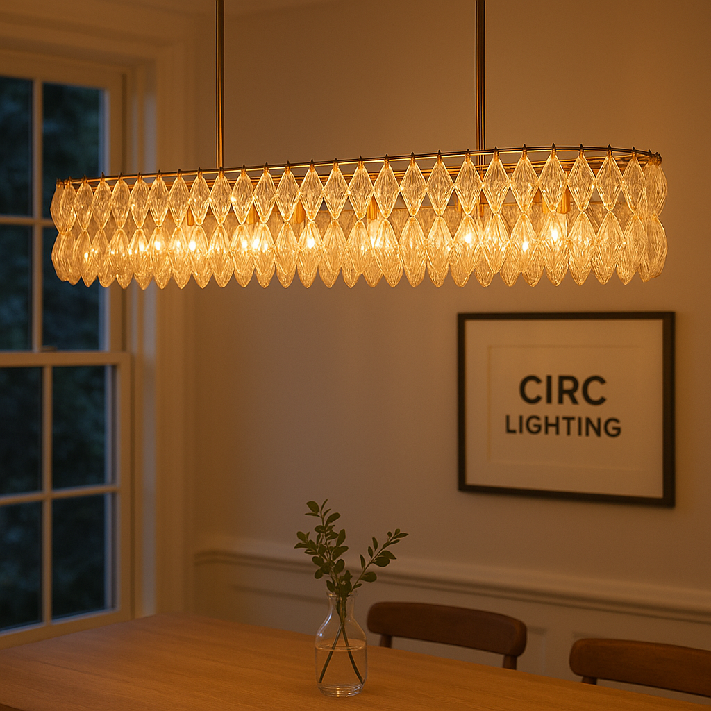 Chiara Clear Glass Rectangular Chandelier 74"