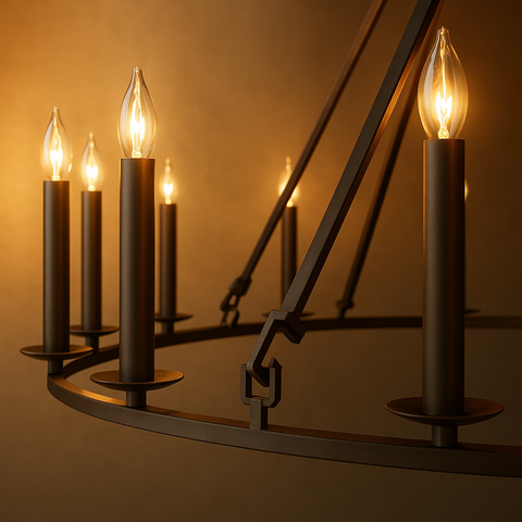 19th C. English Openwork Two-Tier Round Chandelier 40"