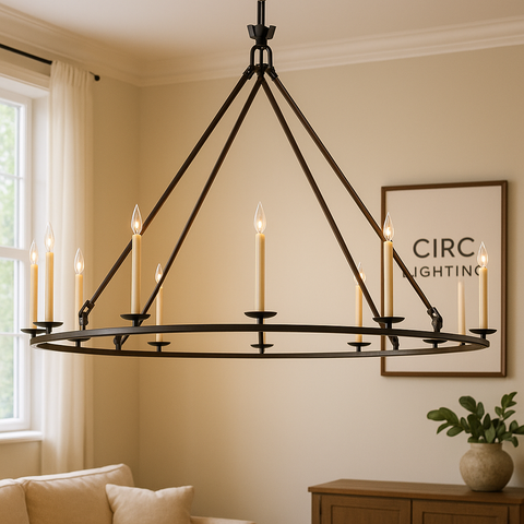 19th C. English Openwork Round Chandelier 50"