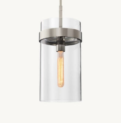 Luxury Hand-Blown Glass Pendant Light – Ravelle 10" with Steel Frame
