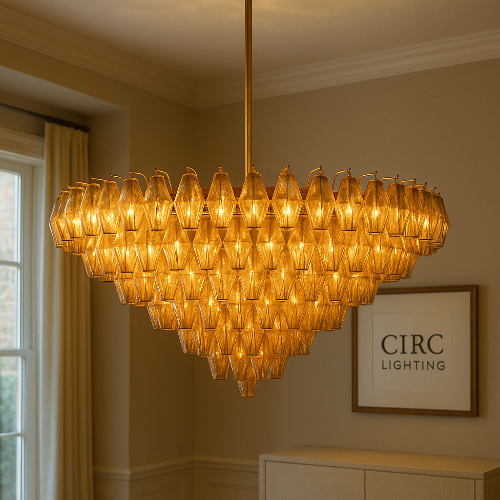 Chiara Smoke Glass Tiered Round Chandelier 47"