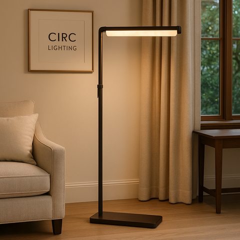 Audubon Alabaster Task Floor Lamp