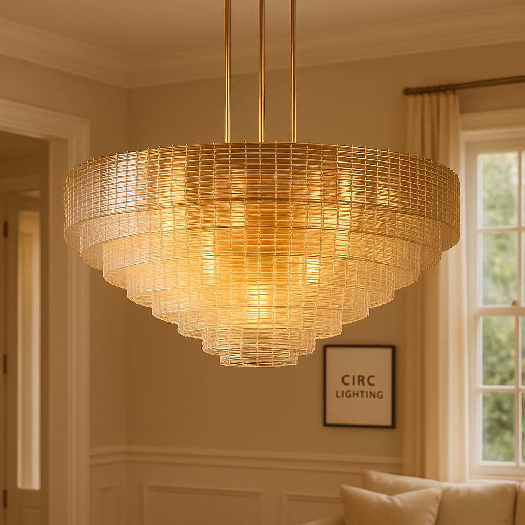 Sirene Clear Glass Round Chandelier 52"
