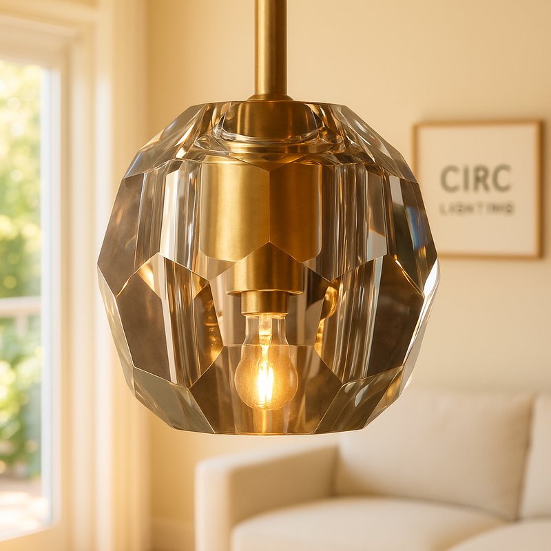 Boule De Cristal Smoke Glass Rod Pendant