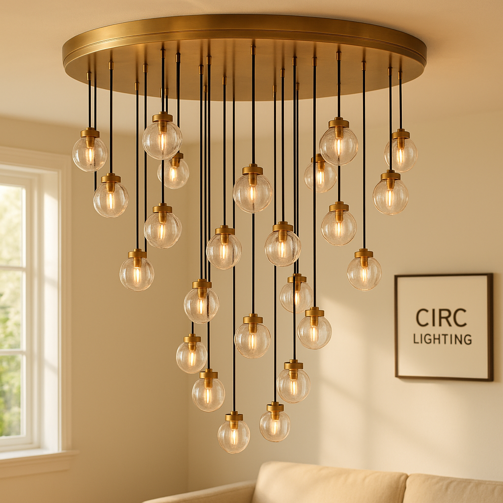 Pearl Round Chandelier 48"
