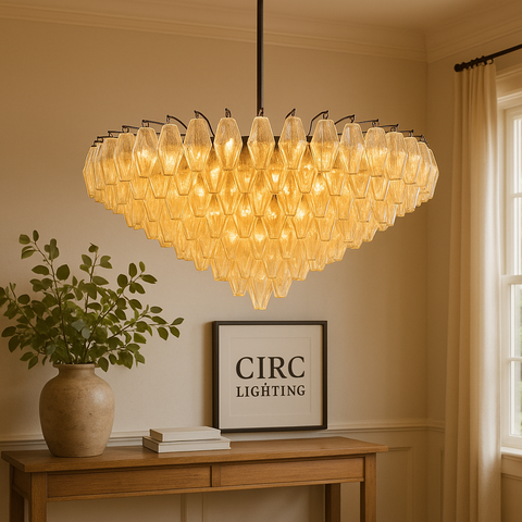 Chiara Clear Glass Tiered Round Chandelier 37"