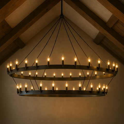 Camino Vintage Candelabra Two-Tier Chandelier 63"