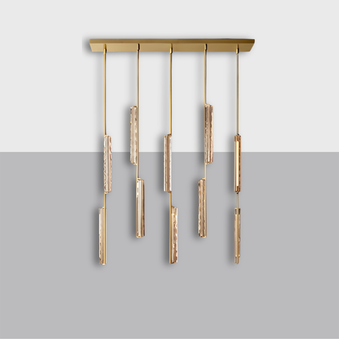 Audubon Crystal Linear Chandelier – Brass LED