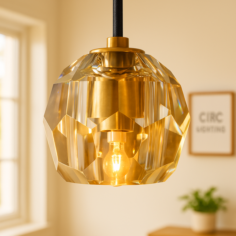 Boule De Cristal Smoke Glass Cord Pendant