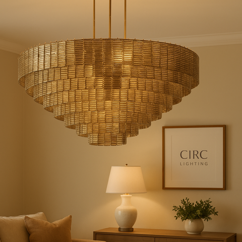 Sirene Smoke Glass Round Chandelier 52"