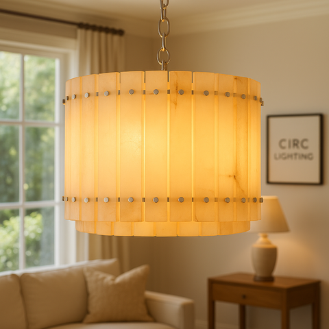 San Marco Alabaster Round Chandelier 22"