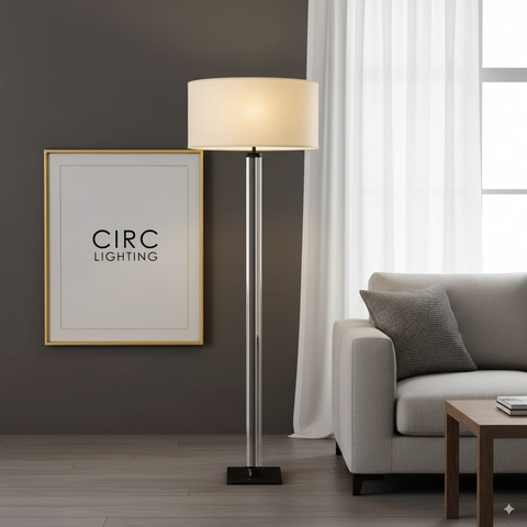 Cylindrical Column Crystal Floor Lamp