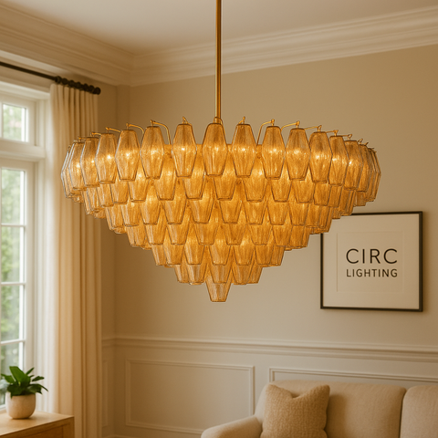 Chiara Smoke Glass Tiered Round Chandelier 37"