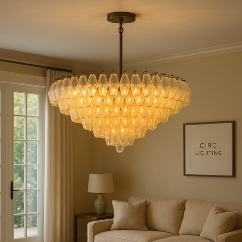 Chiara Clear Glass Tiered Round Chandelier 37"