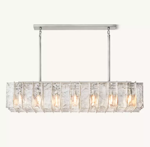 Lattice Clear Glass 67" Rectangular Chandelier | CIRC