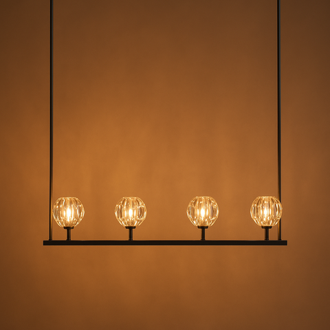 Boule De Cristal Clear Glass Linear Chandelier 48"